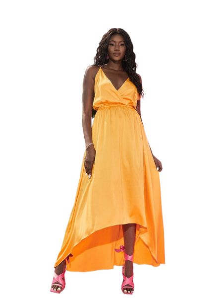 

x _d.daniela.a_ crisscross backless high low hem dress 34vw#, Black;gray