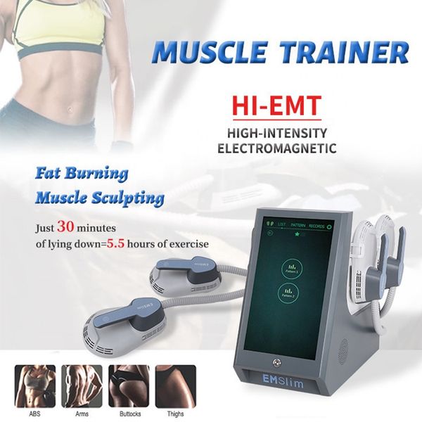 

protable ems muscle sculpt body shaping 4 handles hiemt and rf with cushion emslim neo slimming machine 7 tesla muscle sculpting weight loss