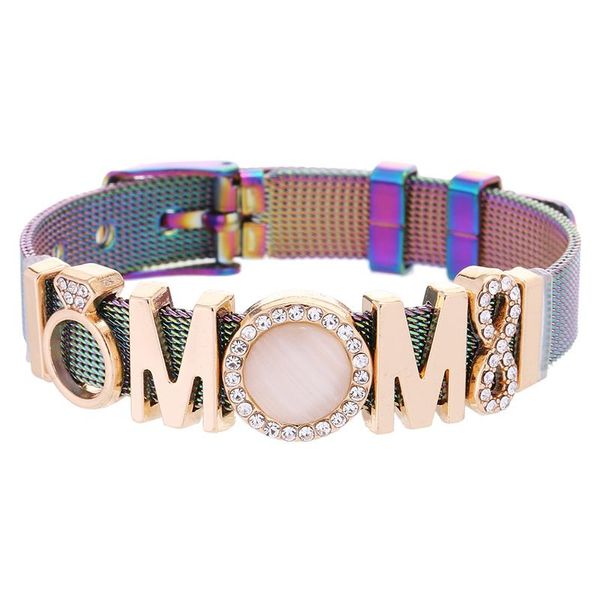 Pulseiras de charme soltar aço inoxidável tira ajustável Casal simples pulseira de cristal amizade de amizade da marca de joalheria da marca