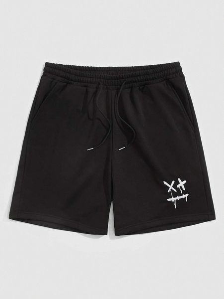 

men cartoon graphic drawstring waist shorts i0qd#, White;black