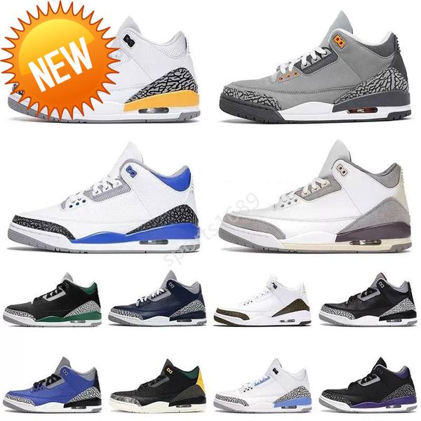 

boots shoes 2022 mens jumpman basketball 3s pine green racer blue cool grey geor, Black