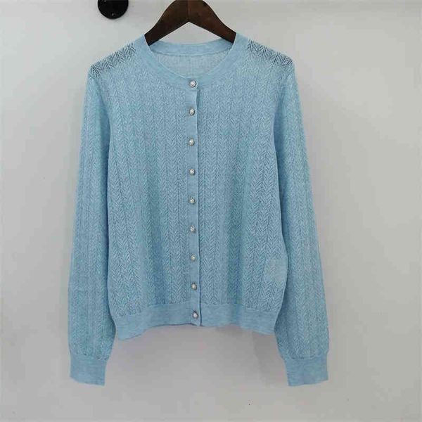 

women's knits tees the color is too gentle french exquisite hollowed out wool soft round neck long sleeve sweater for women in early au, White