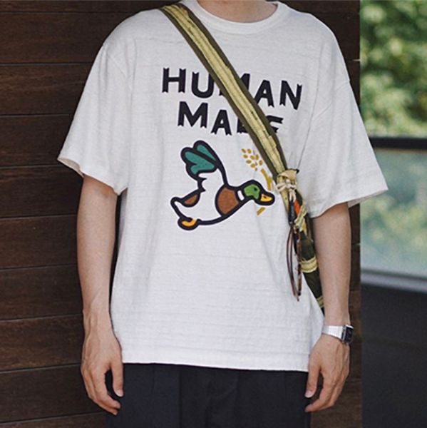 

duck printed oversized tee black white casual short sleeves t-shirts cotton t shirts men women hip hop streetwear mg220192, White;black