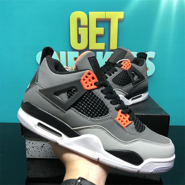 

wholesale new men women jumpman 4s basketball shoes black cat oreo universitys blue sneaker sail kaws purple metallic bred tech white design