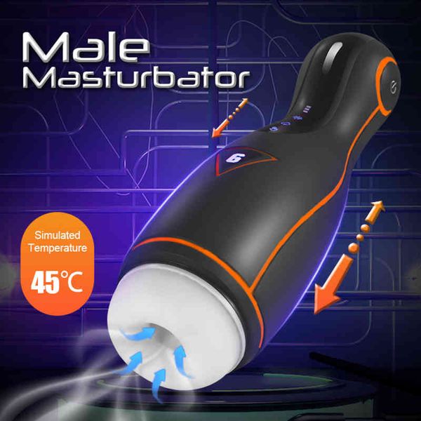 Masturbadores Nxy Calefacción de succión automática Vibrador de velocidad múltiple Textura real 3d Taza de masturbación vaginal Juguetes sexuales para hombres Tienda de adultos 220420