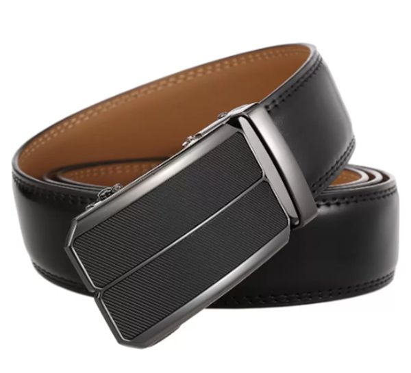 

famous brand belt men genuine luxury leather belts for men strap male metal automatic buckle, Black;brown