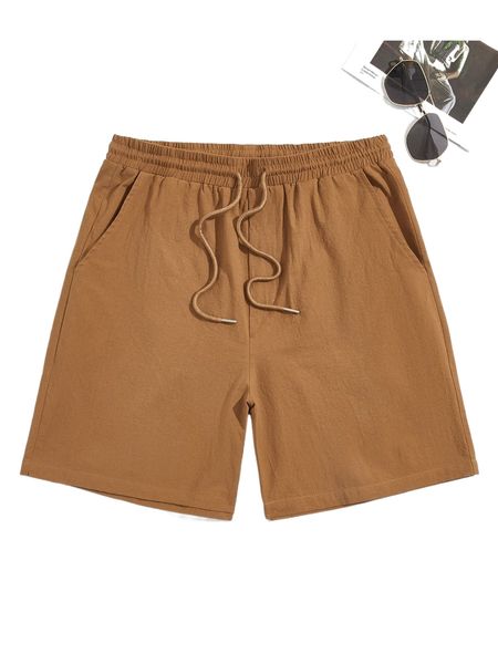 

men slant pocket drawstring waist shorts l6tc#, White;black