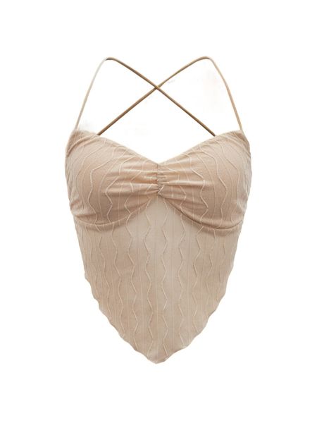 

seam detail b.ackless bandana c.rop x6yi#, White