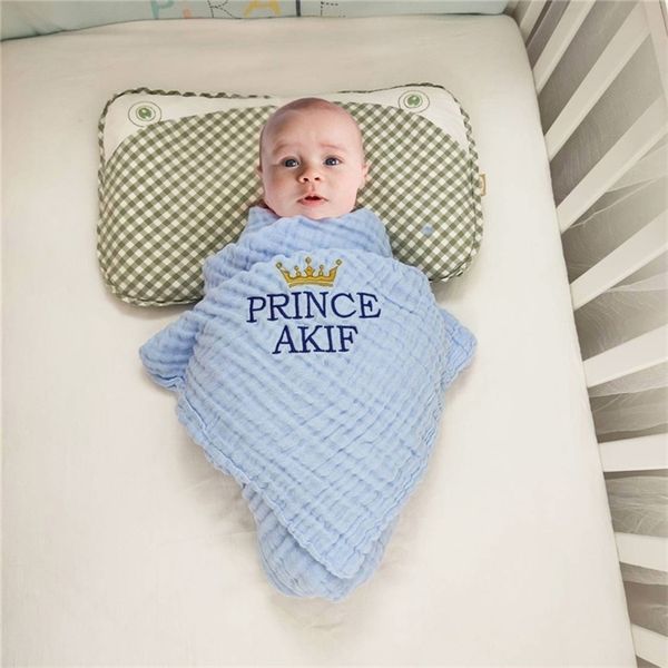 6 camadas algodão personalizado infantil infantil embrulhando cobertor de aniversário capa de capa de cama 220527