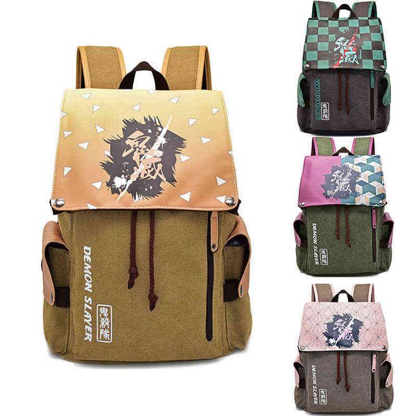 

anime backpack demon slayer bagpack cosplay boys girls cartoon canvas school bags travel sports pack outdoor teenagers schoolbag aa220316