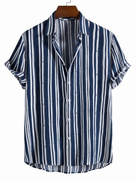 

romwe guys striped shirt s1cb#, White;black