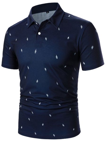 

men plant print polo shirt p4y3#, White;black