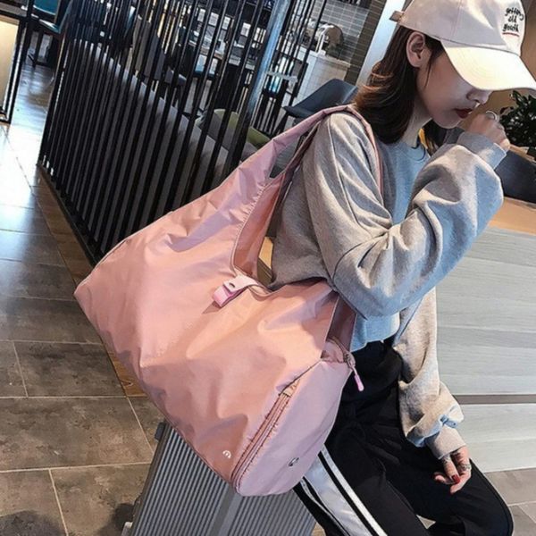 

lulu sacks bags handbag female korean fitness tide one shoulder yoga sack bag dry wet separation portable short distance travel bag-9b07 rtn