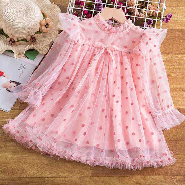 Kinder Kleider Für Mädchen Langarm Kleidung Spitze Stickerei Designs Kinder Prinzessin Kostüm Tutu Baby Mädchen Party Kleid Vestido G220428