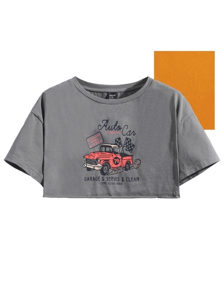 

x motspraydesignstudio car and letter graphic tee n7lj#, White