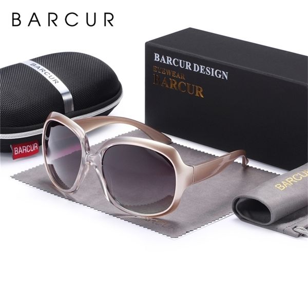 

barcur original gradient polarized sunglasses women vintage ladies gafas ds masculino 220514, White;black