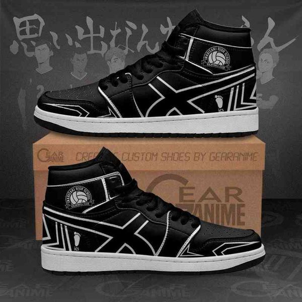 

inarizaki high sneakers haikyuu custom anime shoes, Black