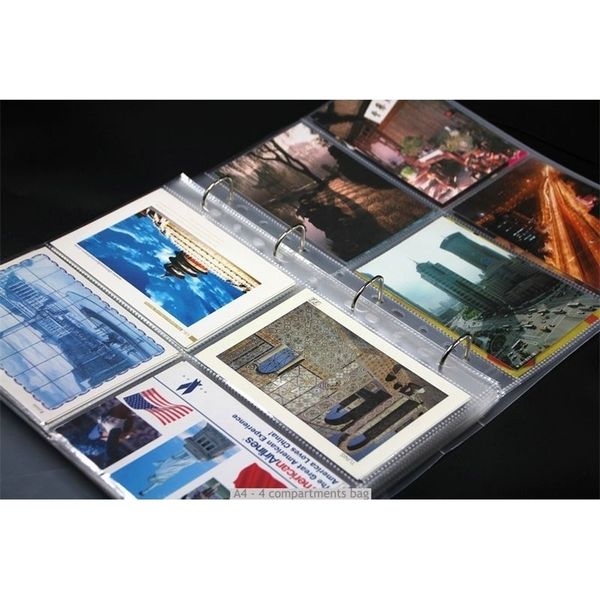 Foto do álbum postal do Binder Creative 4 Ring Binder 10x15 cm tamanhos diferentes álbum de coleta de cartões de coleta de 6 polegadas de 6 polegadas 201125