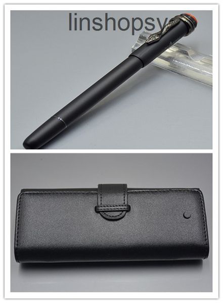 

luxury unique snake clip matte black fountain pens with crystal eye special edition metal write fluent ink for set gift
