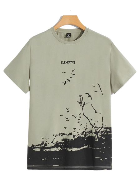 

men letter & graphic print tee i1n0#, White;black