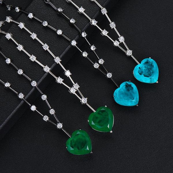Colares de pendentes Soramoore 4 cores verão Romântico adorável cardíaco Chain Chain Trend Jóias Opal Mulheres Amante Bijoux Top QualityPenda Ne