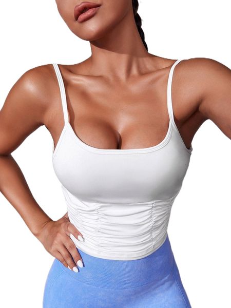 

ruched sports cami o25h#, Gray