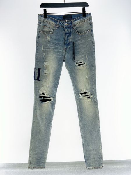 

Men Stretch Casual jean Fashion White Denim Trousers for Male Spring and Autumn Retro PantsMen's Jeans Size, Gold