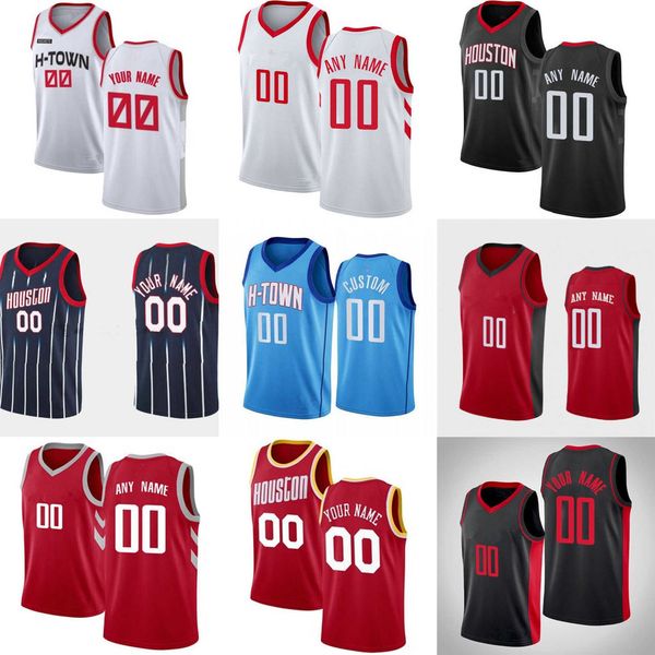 

basketball jerseys 75th custom mens womens houston''rockets''16 usman garuba 0 jalen green 25 garrison mathews 17 dennis, Black;red