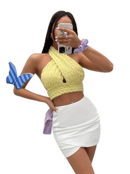 

solid tulip hem skirt a2j3#, Black