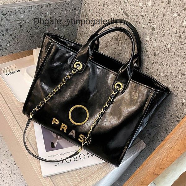 

classic women's luxury handbags evening bags ch designer metal letter badge tote bag small mini body leather beach handbag large female