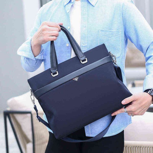 

fashion men briefcase shoulder bags men 14 inch laptravel crossbody bags male waterproof oxford handbags 220706