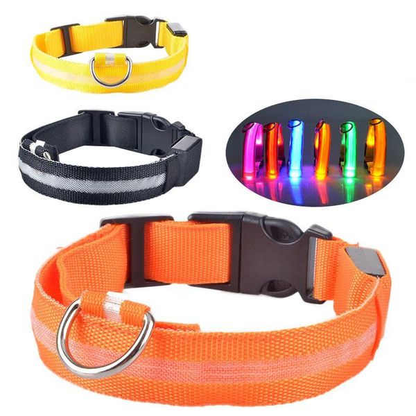 Collari per cani Guinzagli Ricarica Led Collare Lampeggiante Incandescente Luce Nylon Regolabile Piccolo animale domestico Luminoso Sicurezza Per cani GattiCane