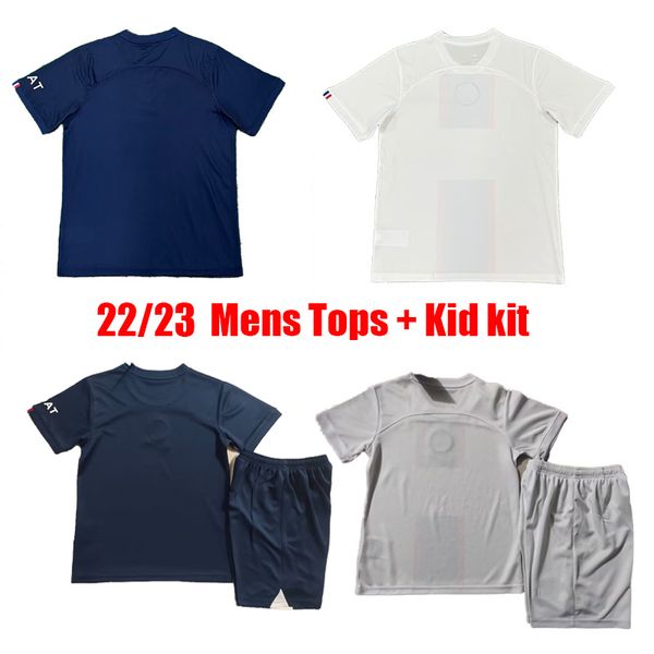 

22 23 marquinhos di maria icardi mens soccer jersey 2022 2023 sergio ramos home away 3rd football shirt verratti kimpembe uniform, Black;yellow