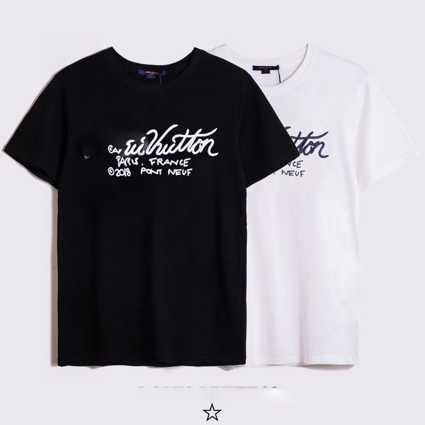 

men's letters pure cotton printed t-shirt black fashion designer summer women short sleeve breathable 2021 products hip street.j3, White;black