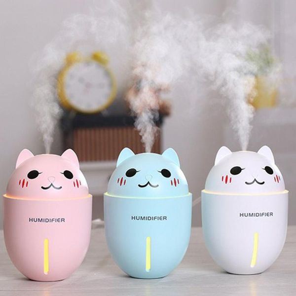 Lampes de parfum 3-en-1 320ml USB Humidificateur Ultrasonique Cool-Mist Mignon Pet Mini Aromathérapie avec LED Light Night LampFragrance