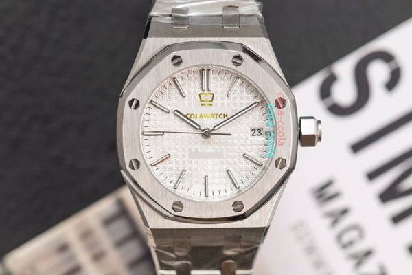 

store recommendation waterproof watch diver white dial 40mm transparent mechanical automatic movement mens watch men's bracelet wristwa, Slivery;brown