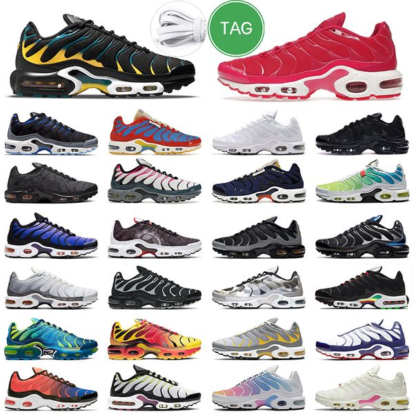 tn se Herren Damen Laufschuhe Triple White Club University Blue Grey Yellow und Pink Teal Volt Worldwide Have A Nice Day Black Metallic