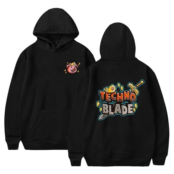 

rip technoblade hoodies tracksuit pullover hoodie streetwear men women sweatshirt technoblade miss you thick hoodies 002 220805, Black