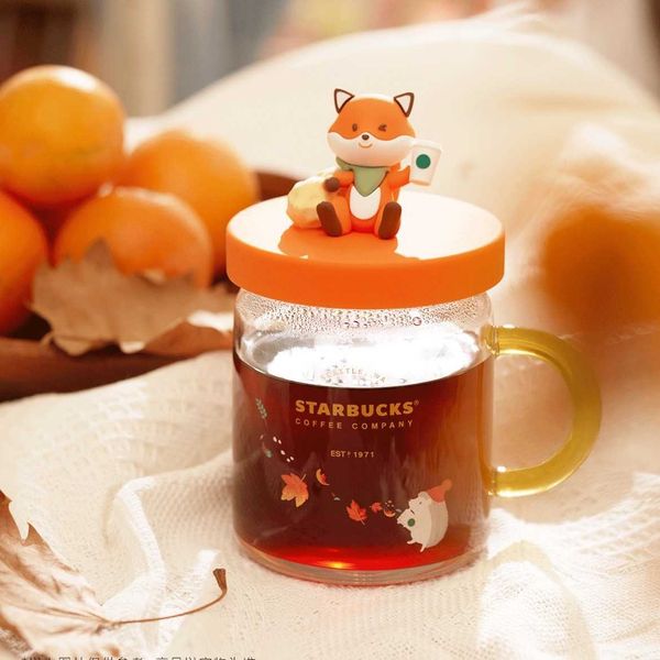 

2021 starbucks cup mid autumn festival cute fox mason glass 420ml