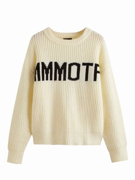

motf premium wool mix drop shoulder sweater 77yi#, White;black