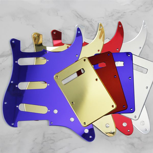 1Ply Mirror Material 11 Holes SSS Guitar Pickguard Backplate Parafusos Para Guitarra Elétrica Acessórios