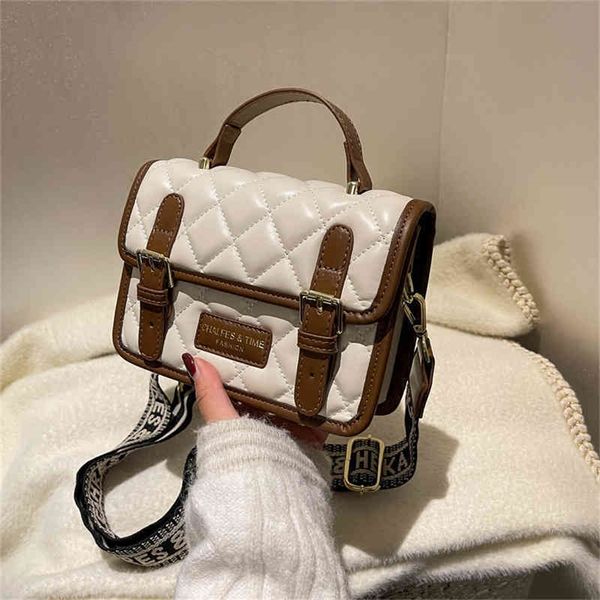 

90% off to shop online autumn and winter texture rhomboid wide strap single shoulder portable postman bag