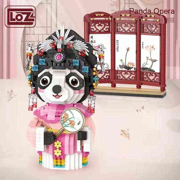 

loz micro particles difficultly assembled flower shirt panda building blocks national tij opera beijing opera huadan j220624