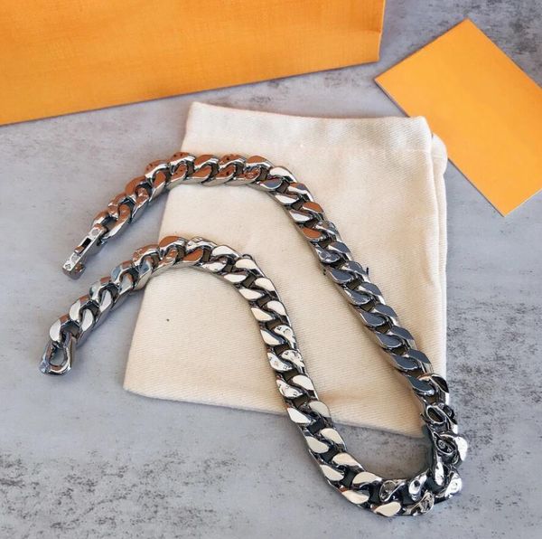 

chains louiseity viutonity choker necklace women pendants retro designer charm chain pendant lvs bracelet fashion brass jewelry gift with bo, Silver