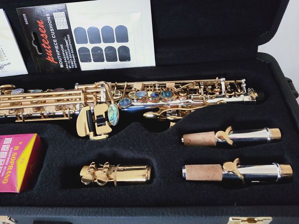 Nova chegada saxofone reto S-992 tocando profissionalmente Japão Soprano Saxofone Silver Plated BB Music Instrument