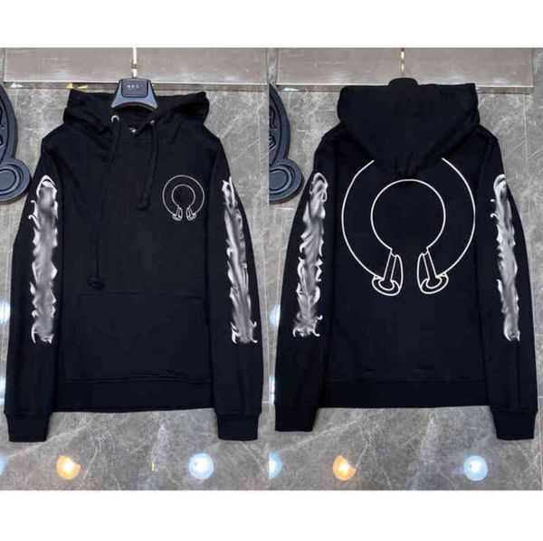 

luxury fashion men's jackets designer zipper sweatshirts horseshoe cross print brand ch hoodies men women coat casual pullover loose h, Black;brown
