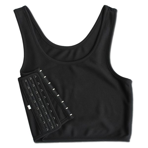 S5XL Flache Brust Binder Les Korsett Tomboy Lesben Unterwäsche Frauen Nahtlose Sommer Kurze Weste Plus Größe Tank Top Shaper Bustier 220719