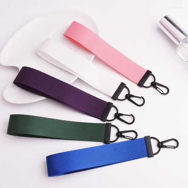 Schlüsselanhänger Solide Telefon Straps Candy Farbe DIY Band Seil Schlüsselbund Für Frauen Tasche Auto Schlüsselring Charms Kurze Lange Neck Strap lanyard Schlüssel Miri22