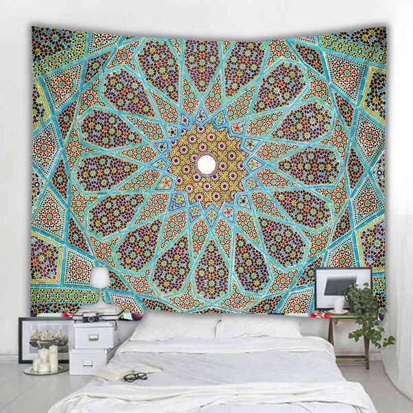 Yin Yang Gossip Mandala Style Teppich Wandbehang Spitzendekoration Bronzing Tuch Bedruckter Stoff Günstig J220804