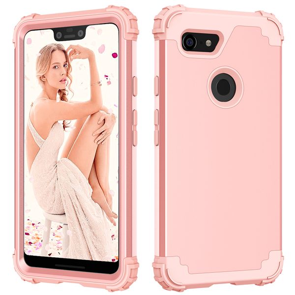 

3 in 1 shockproof phone cases for pixel 3 3a 4 4a 5 5a 6 6a 7 7a xl pro hybrid pc silicone heavy duty anti-drop phone case back cover shell
